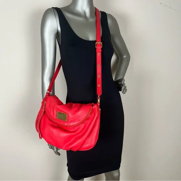 Marc Jacob classic Q leather large crossbody shoulder Designer bag zippered flap - Picture 2 of 16